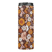 Groovy Retro Flower Garden Pattern Thermosbeker (Achterkant)