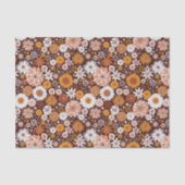 Groovy Retro Flower Garden Pattern Tissuepapier (Voorkant)