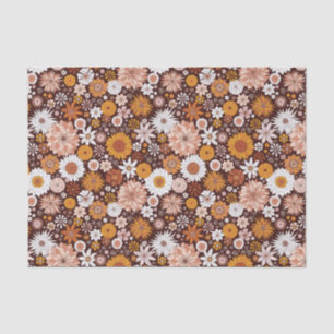 Groovy Retro Flower Garden Pattern Tissuepapier