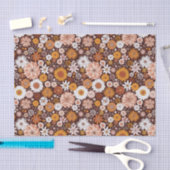 Groovy Retro Flower Garden Pattern Tissuepapier (Craft)