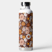 Groovy Retro Flower Garden Pattern Waterfles (Rechts)