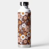 Groovy Retro Flower Garden Pattern Waterfles (Links)