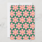 Groovy Retro Flower Peace roze Green Bat Mitzvah Kaart (Achterkant)