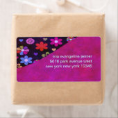 Groovy Retro Flower Power 60s 70s gepersonaliseerd Etiket (Insitu)