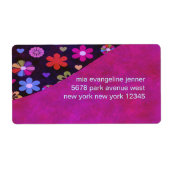 Groovy Retro Flower Power 60s 70s gepersonaliseerd Etiket (Voorkant)