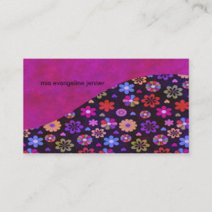 Groovy Retro Flower Power 60s 70s Visitekaartje