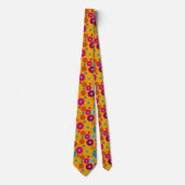 Groovy Retro Flower Power Mens Necktie Stropdas (Voorkant)
