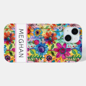 Groovy Retro Flower Power Persoonlijk Case-Mate iPhone Case (Achterkant (horizontaal))