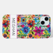 Groovy Retro Flower Power Persoonlijk Case-Mate iPhone Case (Achterkant (horizontaal))