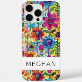 Groovy Retro Flower Power Persoonlijk iPhone 16 Pro Max Hoesje