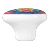 Groovy Retro Flower Vase Keramische Knop (Zijkant)