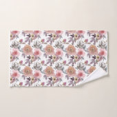 Groovy Retro Flowers  70s 60s Floral roze Bad Handdoek (Handdoek)