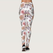 Groovy Retro Flowers 70s 60s Floral roze Leggings (Achterkant)