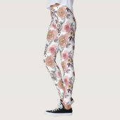 Groovy Retro Flowers 70s 60s Floral roze Leggings (Links)
