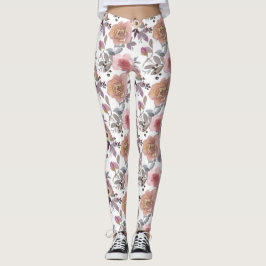 Groovy Retro Flowers  70s 60s Floral roze Leggings