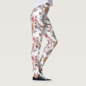 Groovy Retro Flowers 70s 60s Floral roze Leggings (Rechts)