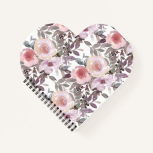 Groovy Retro Flowers 70s 60s Floral roze Notitieboek