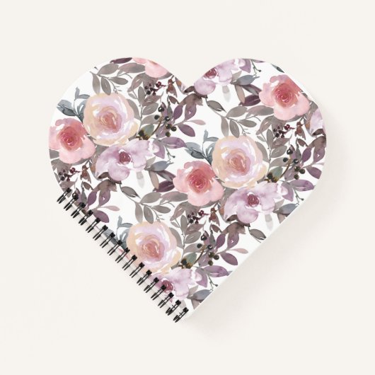 Groovy Retro Flowers  70s 60s Floral roze Notitieboek (Voorkant)