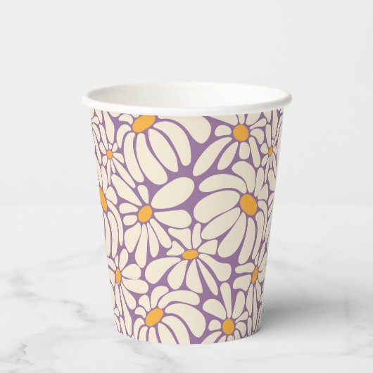 Groovy Retro Flowers Baby shower Papieren Bekers (Achterkant)