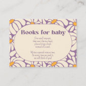 Groovy Retro Flowers boeken voor baby ticket Informatiekaartje (Voorkant)