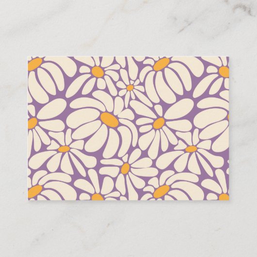 Groovy Retro Flowers luier loterij ticket Informatiekaartje (Achterkant)