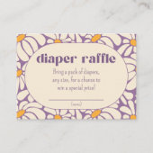 Groovy Retro Flowers luier loterij ticket Informatiekaartje (Voorkant)