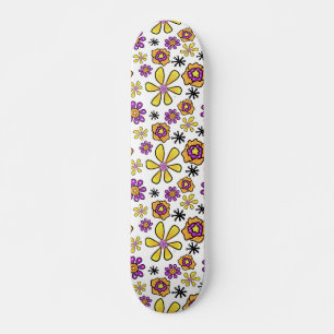 Groovy Retro Flowers Persoonlijk Skateboard