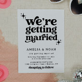 Groovy Retro Font bruiloft uitnodiging