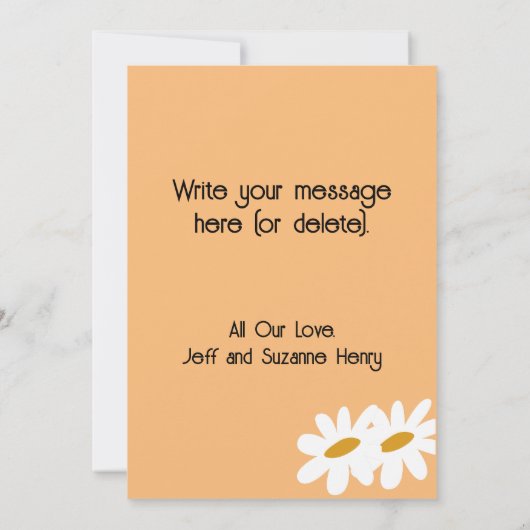 Groovy Retro Foto Bloem Macht Bruiloft Bedankkaart (Achterkant)