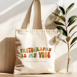 Groovy Retro fotografie is mijn vibe, fotograaf Tote Bag
