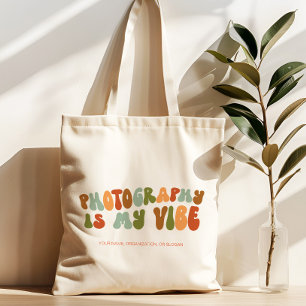 Groovy Retro fotografie is mijn vibe, fotograaf Tote Bag