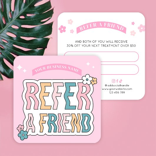 Groovy Retro Fun 70s Pastel Make-up Salon Nails Sp Aanbevelingskaartje