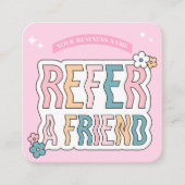 Groovy Retro Fun 70s Pastel Make-up Salon Nails Sp Aanbevelingskaartje (Voorkant)