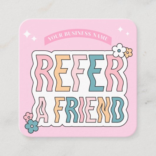 Groovy Retro Fun 70s Pastel Make-up Salon Nails Sp Aanbevelingskaartje (Voorkant)