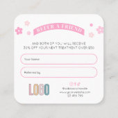 Groovy Retro Fun 70s Pastel Make-up Salon Nails Sp Aanbevelingskaartje (Achterkant)