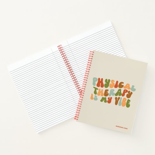 Groovy Retro Fysiotherapie is mijn vibe, PT Notitieboek (Binnen)