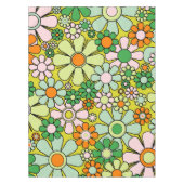 Groovy Retro Garden 60s 70s Floral Pattern Tafelkleed (Voorkant)