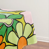 Groovy Retro Garden 60s 70s Floral Pattern Tafelkleed (Voorbeeld)