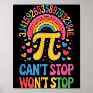 Groovy Retro Gelukkige Pi Dag Grafische Wiskunde D Poster
