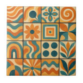 Groovy Retro geometrisch Tegeltje (Voorkant)