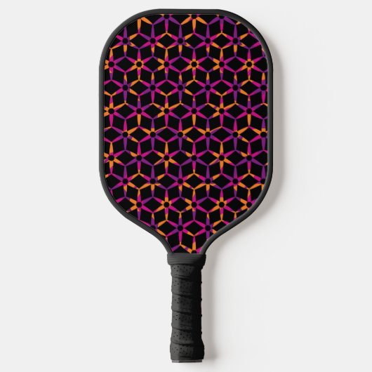 Groovy Retro Geometrische Monogrammed Naam Pickleball Paddle (Voorkant)