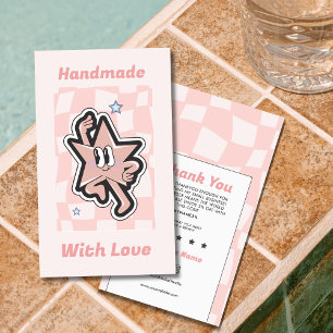 Groovy Retro Geruit Bedankt Visitekaartje