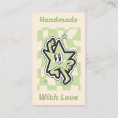 Groovy Retro Geruit Bedankt Visitekaartje (Achterkant)