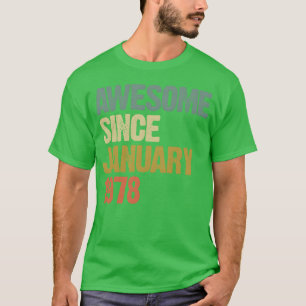 Groovy Retro Geweldig sinds januari 1978 grappig T-shirt