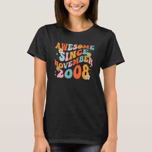 Groovy Retro Geweldige sinds 2008 14 jaar oud 14e  T-shirt