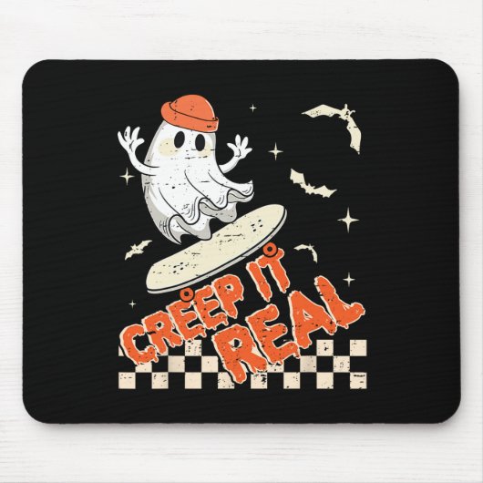 Groovy Retro Ghost Halloween Creep It Real Boys SK Muismat (Voorkant)