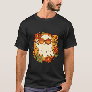 Groovy Retro Ghost Halloween T-shirt