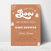 Groovy Retro Ghost TRIPLETS Halloween Baby shower Kaart