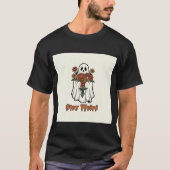 Groovy Retro Ghost with Flowers "Stay Weird" Spook T-shirt (Voorkant)
