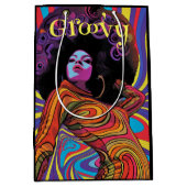 Groovy Retro Gift Bag Medium Cadeauzakje (Voorkant)